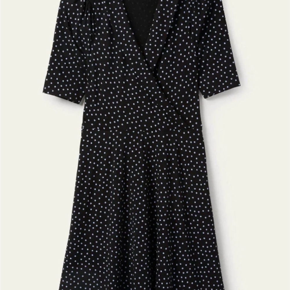 Boden Fixed Wrap Jersey Dress Scattered Polka dot - Picture 5 of 10